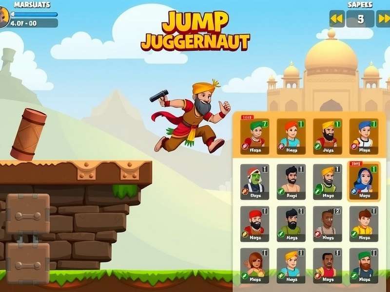 Jump Juggernaut character customization screen with Indian-themed outfits